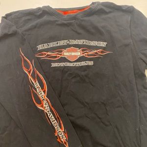 Harley Davidson motorcycle graphic tee long sleeve
